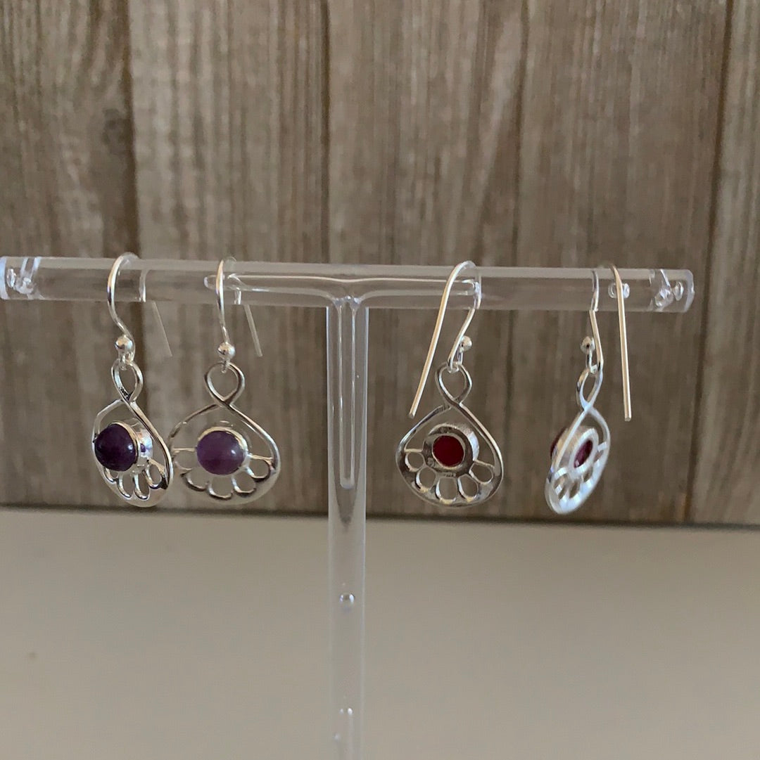 Assorted Gemstone Sterling Silver Earring Set