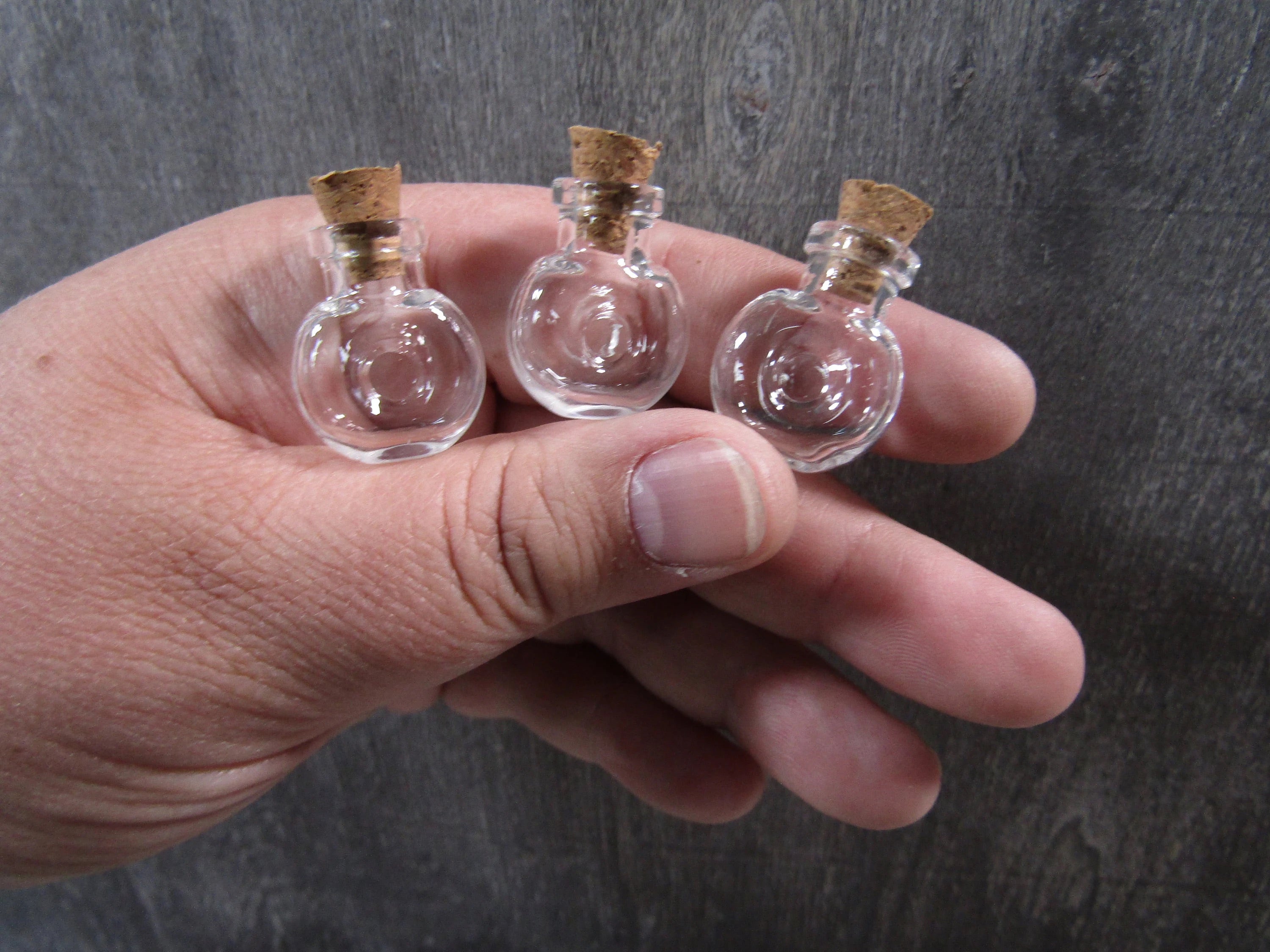 Mini Glass Stash Bottle with Cork Lid Lots of 100