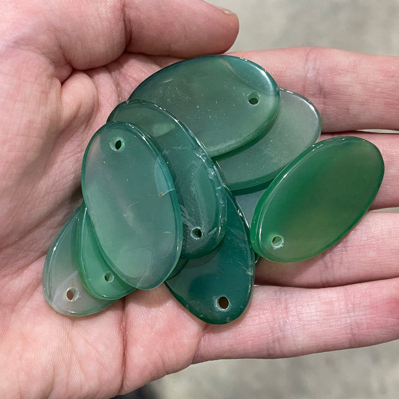 Green Agate Pendant Set of 10