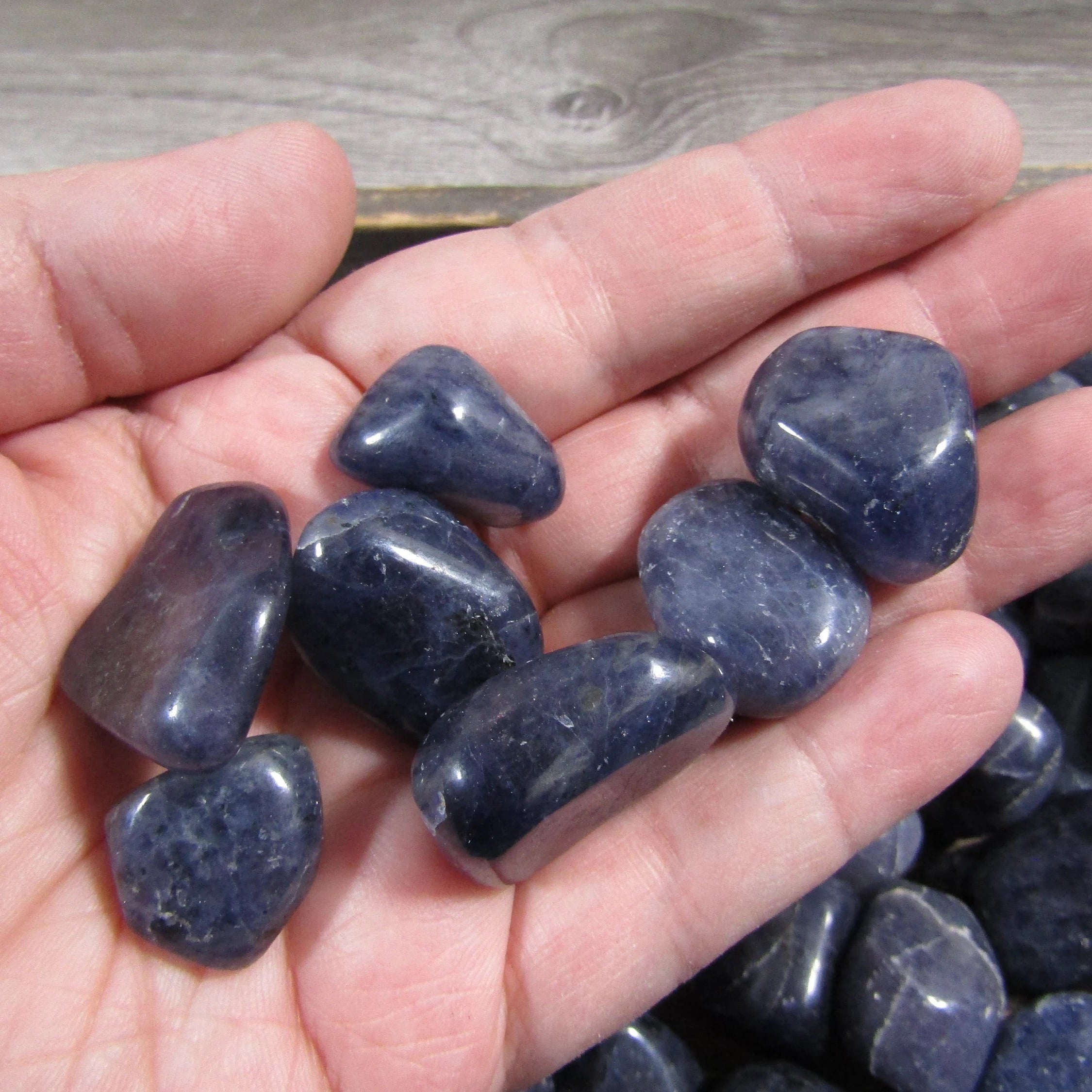 Bulk Iolite tumbled stones 1 lb for crystal retailers
