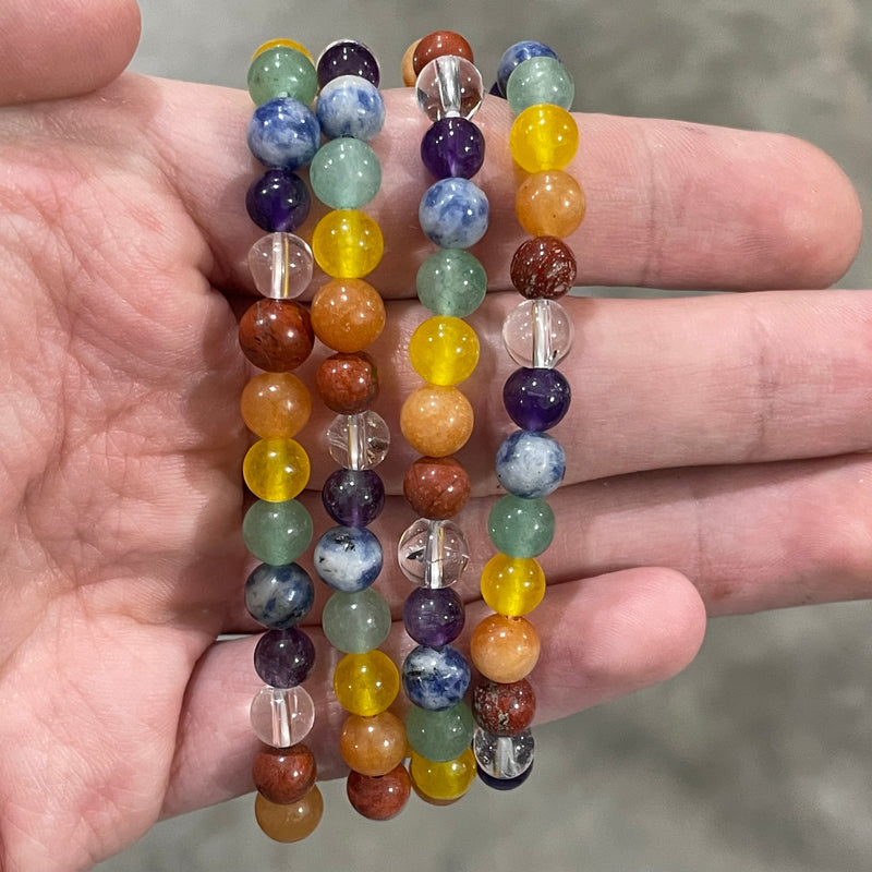 Chakra 6 mm Round Bead Bracelet