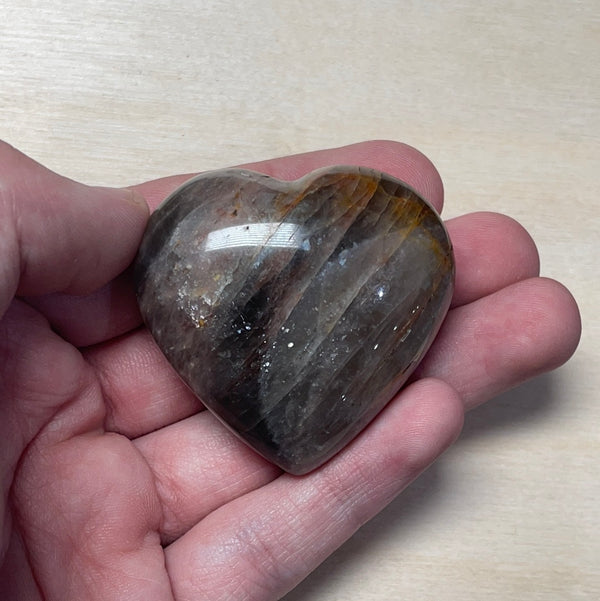 Single Black moonstone Heart