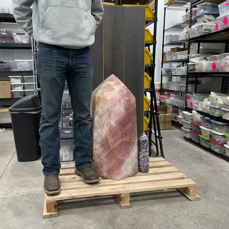 Massive Rose Quartz Obelisk