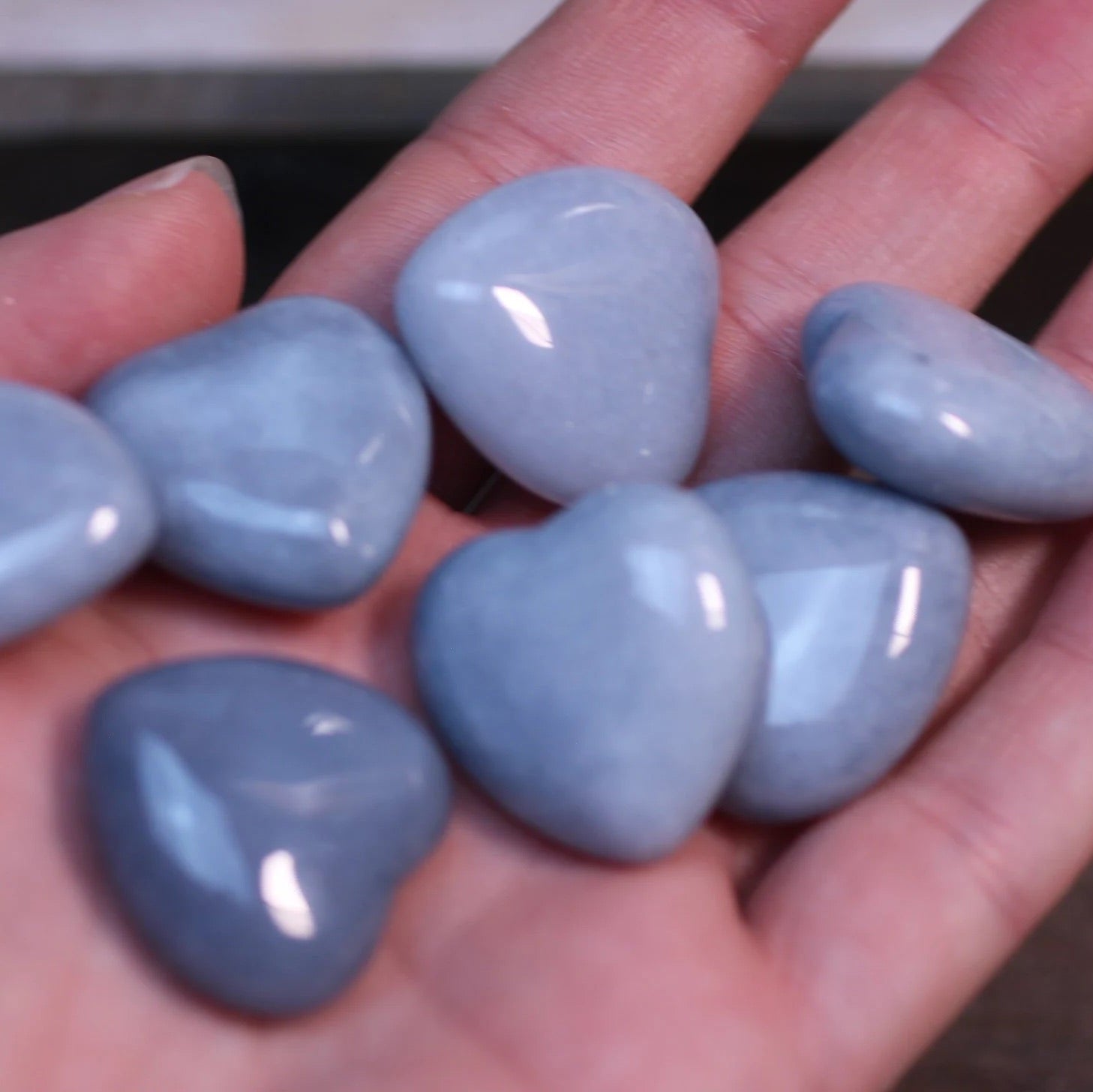 1-Inch Puffy Gemstone Pocket Heart – Bulk Wholesale Crystals