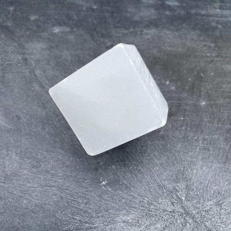 Selenite 1 1/2"  Cut Edge Cube