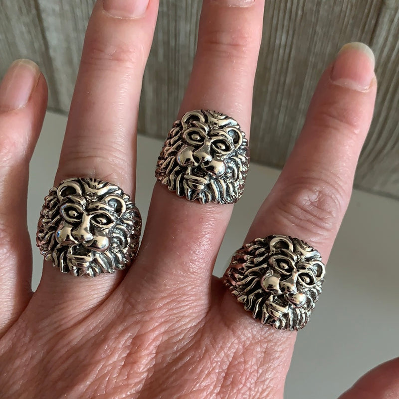 Sterling Silver Lion Ring