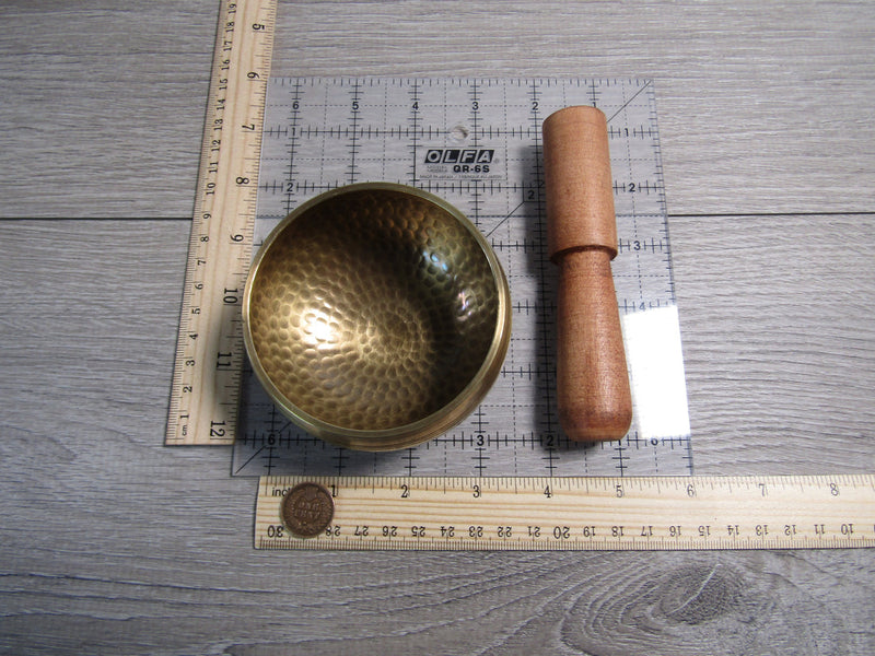 Hammered Singing Bowl About 3 1/2 " Set