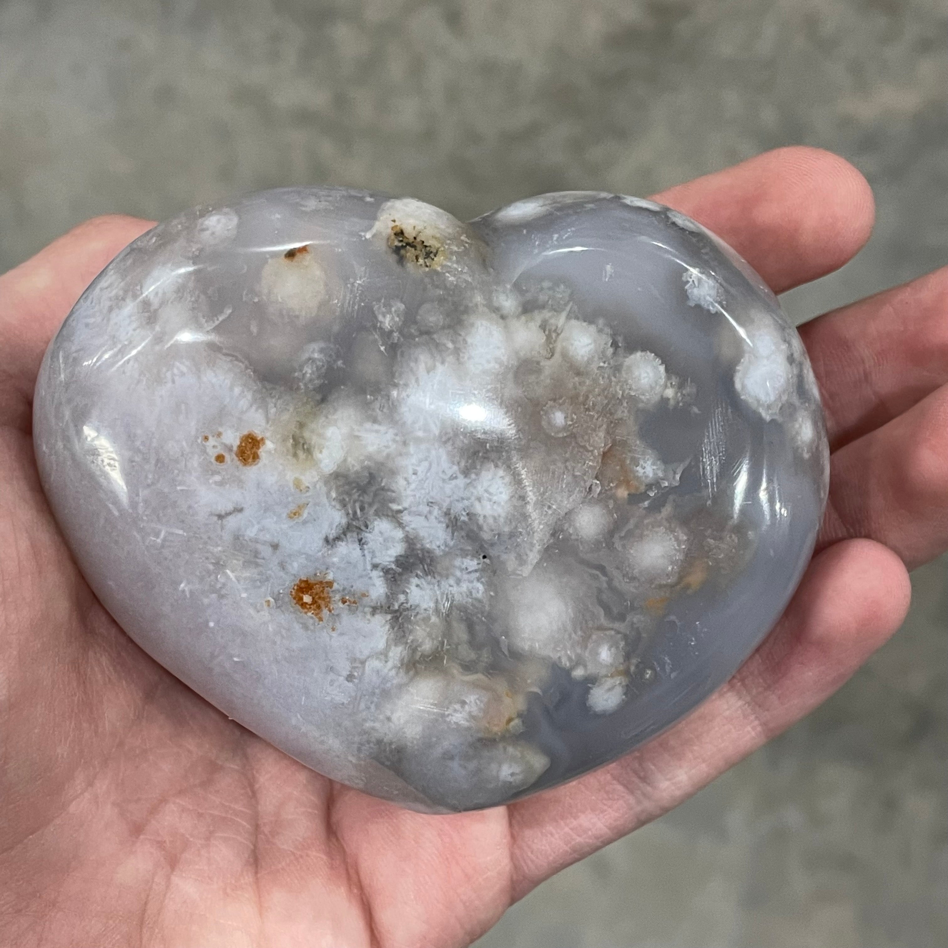 Flower Agate Medium Heart