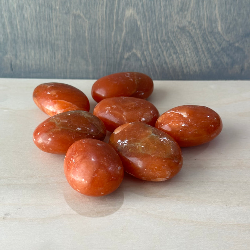 Orange Calcite Palm Stone