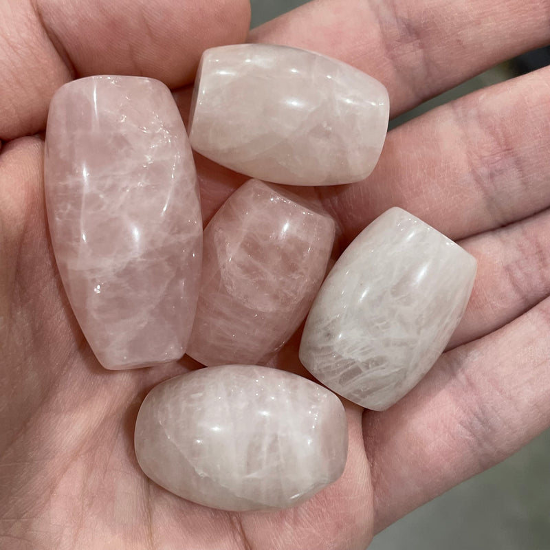 Rose Quartz Barrels Set of 10