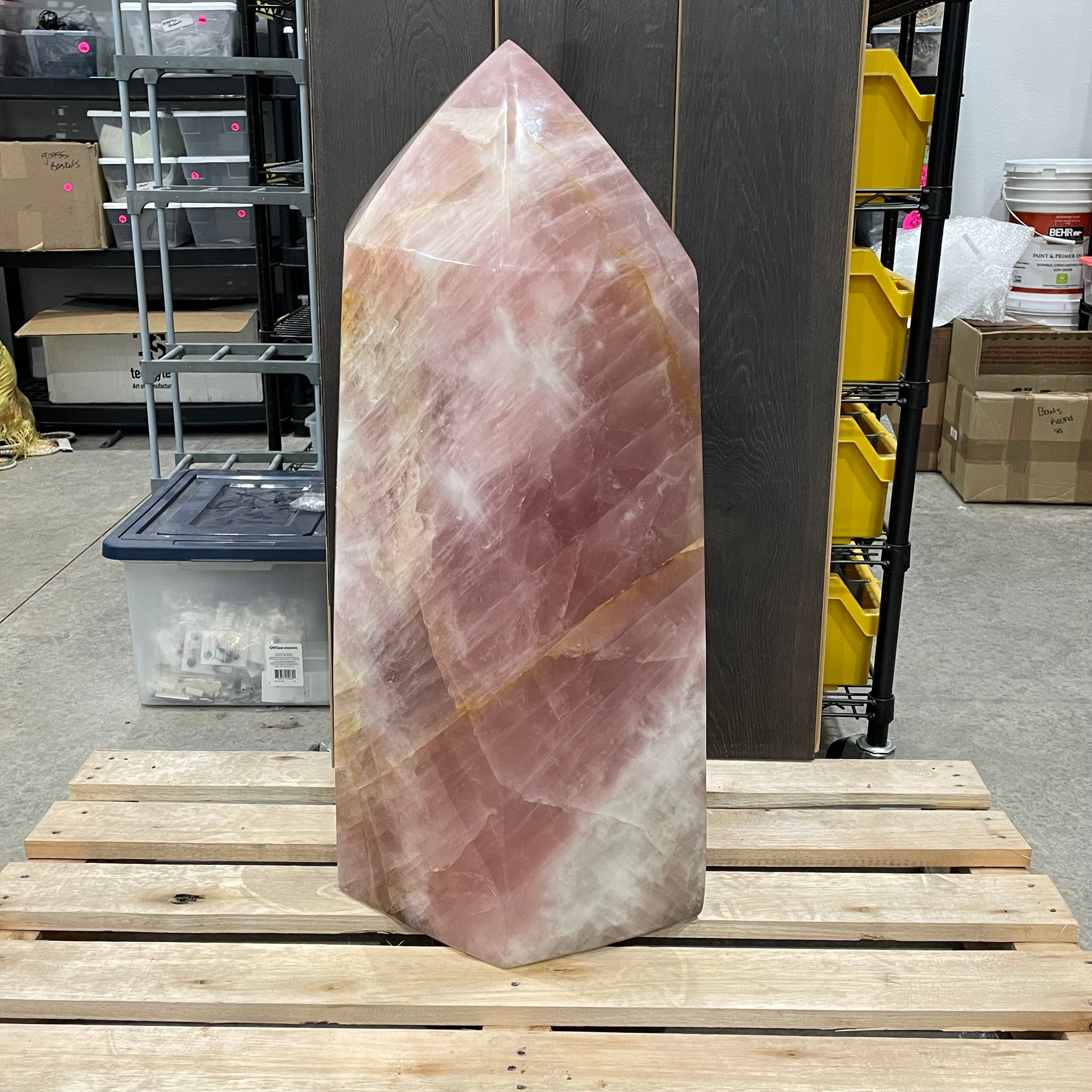 Massive Rose Quartz Obelisk