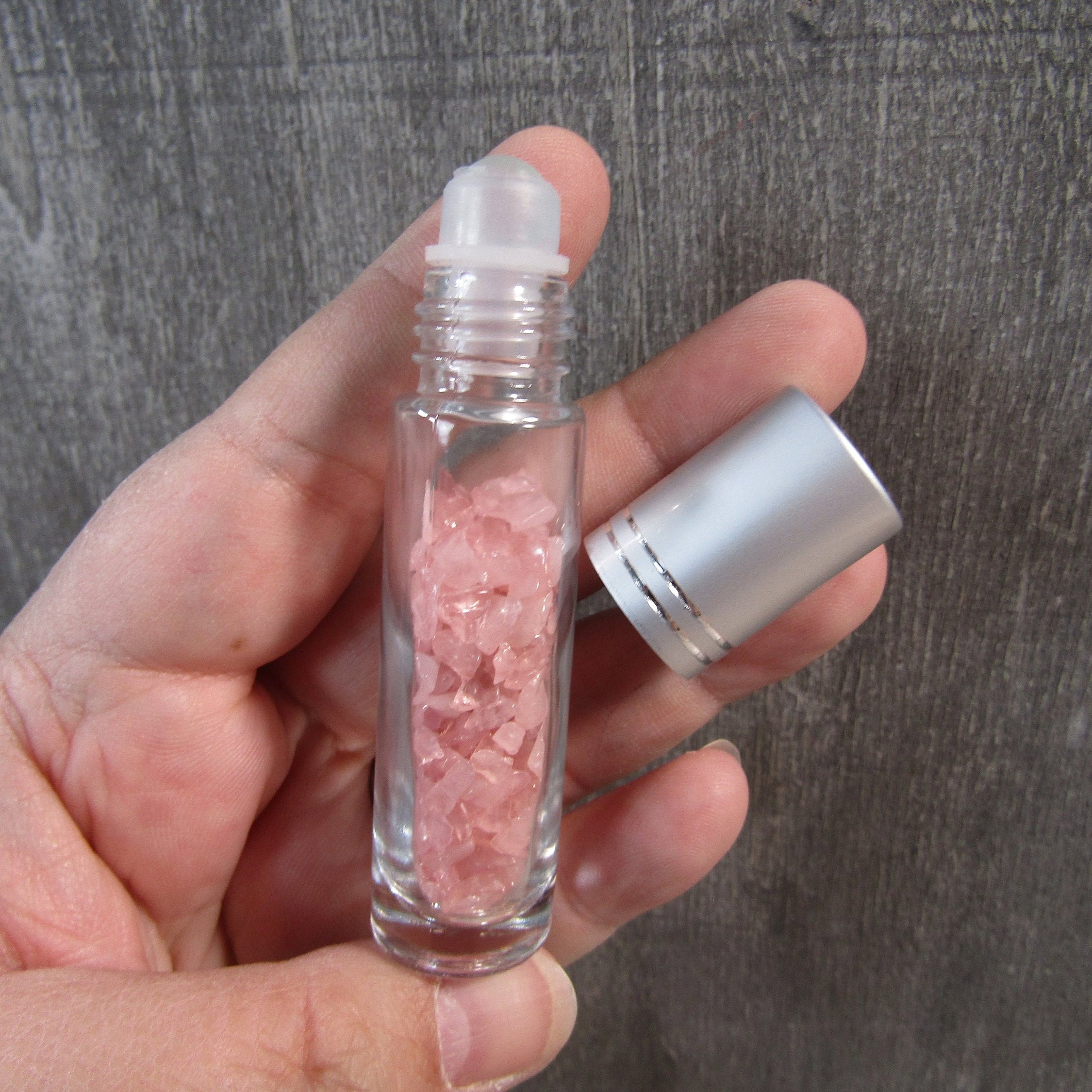 Rose Quartz refillable glass roll-on bottles bulk orders