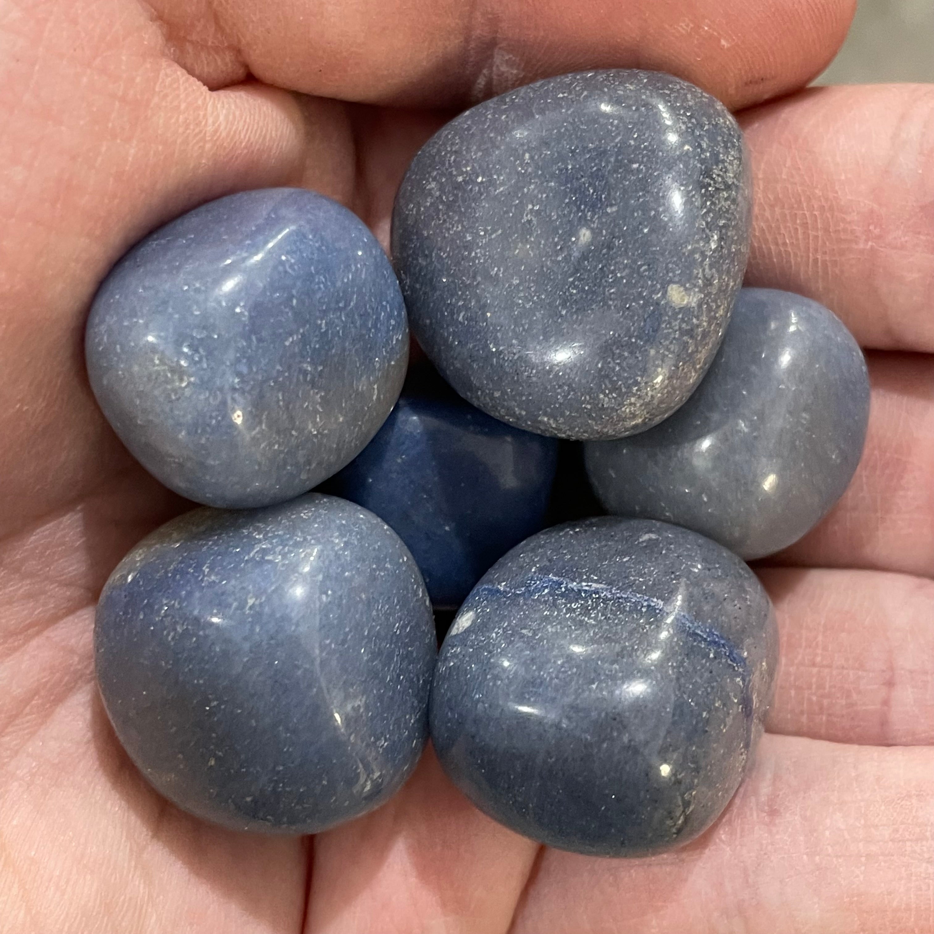 Blue Quartz 1" Tumbled 1 Lb