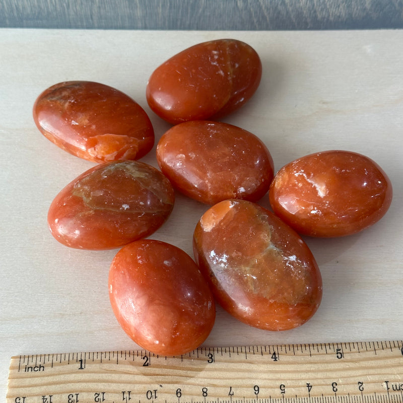 Orange Calcite Palm Stone