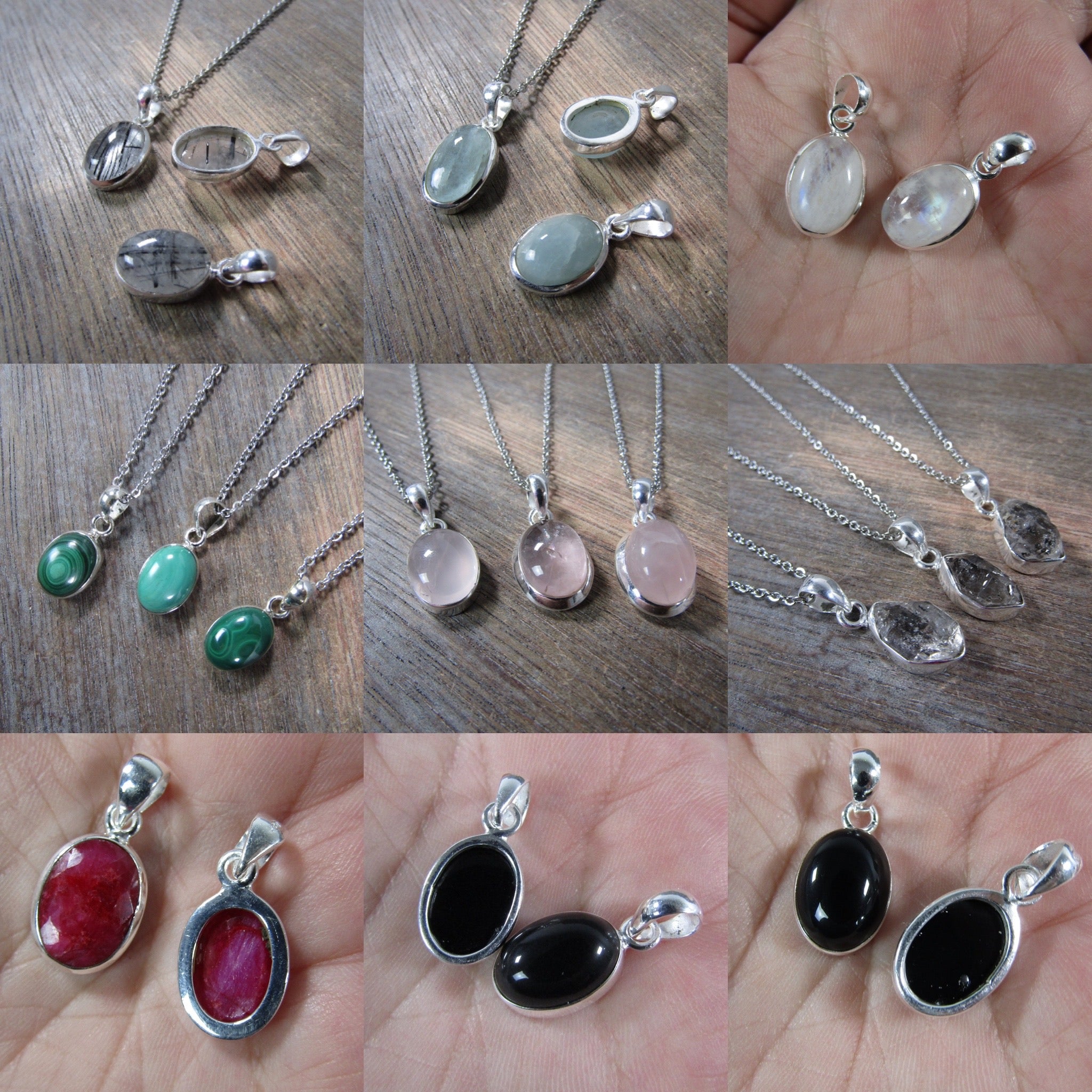 Gemstone Sterling Silver Pendants 