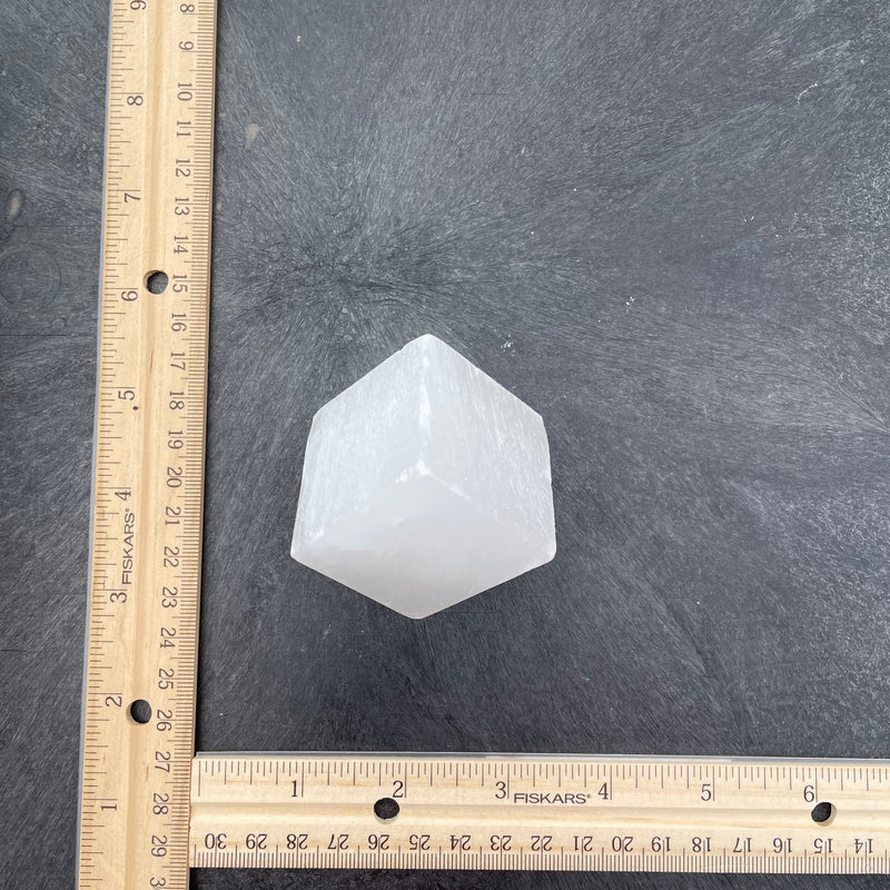 Selenite 1 1/2"  Cut Edge Cube