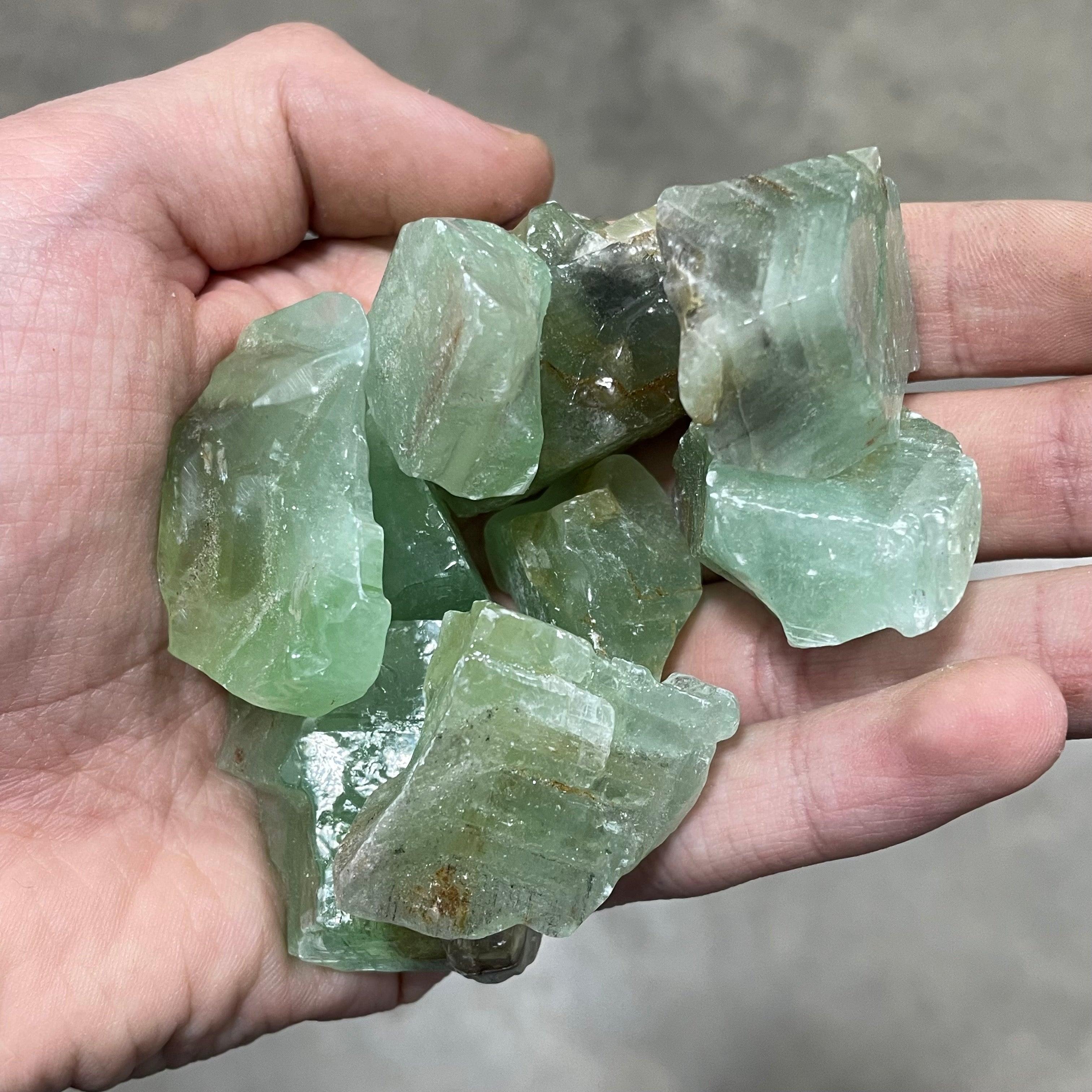 Green Calcite Chunks 1 LB