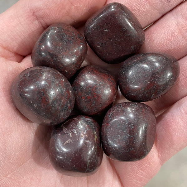 Hematite with Red Jasper About 1/2” plus Tumbled 1 Lb