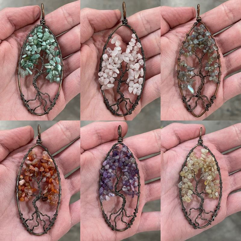 Assorted Large Oval Tree Pendant