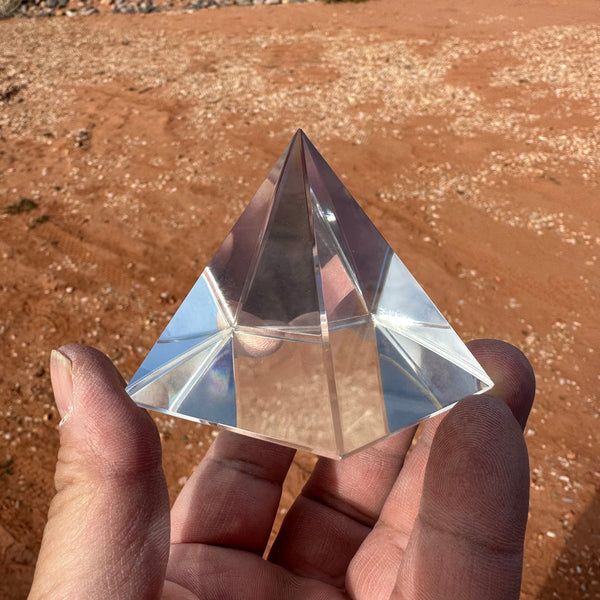Glass Pyramid About 2”