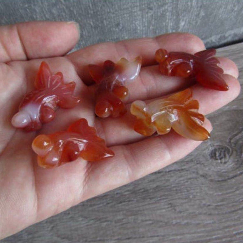 carnelian goldfish figurines