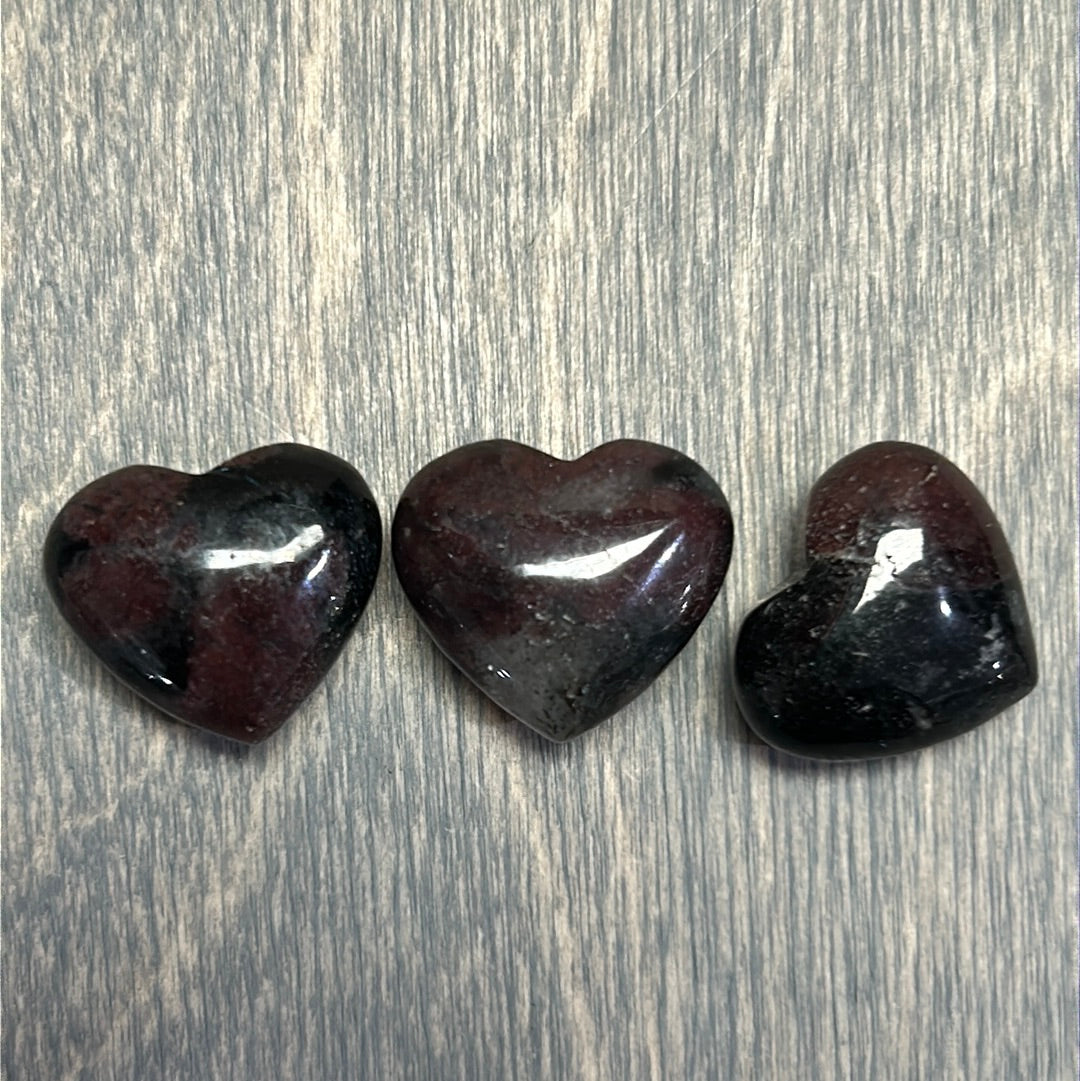 Garnet Heart 1/2 Inch Heart