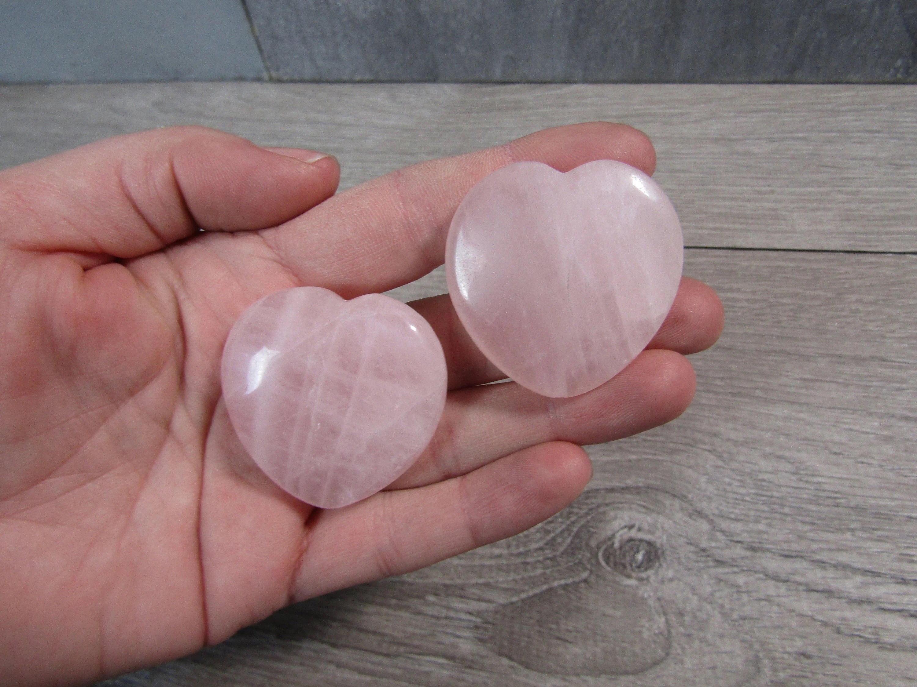 Rose Quartz Large Flat Heart Bead