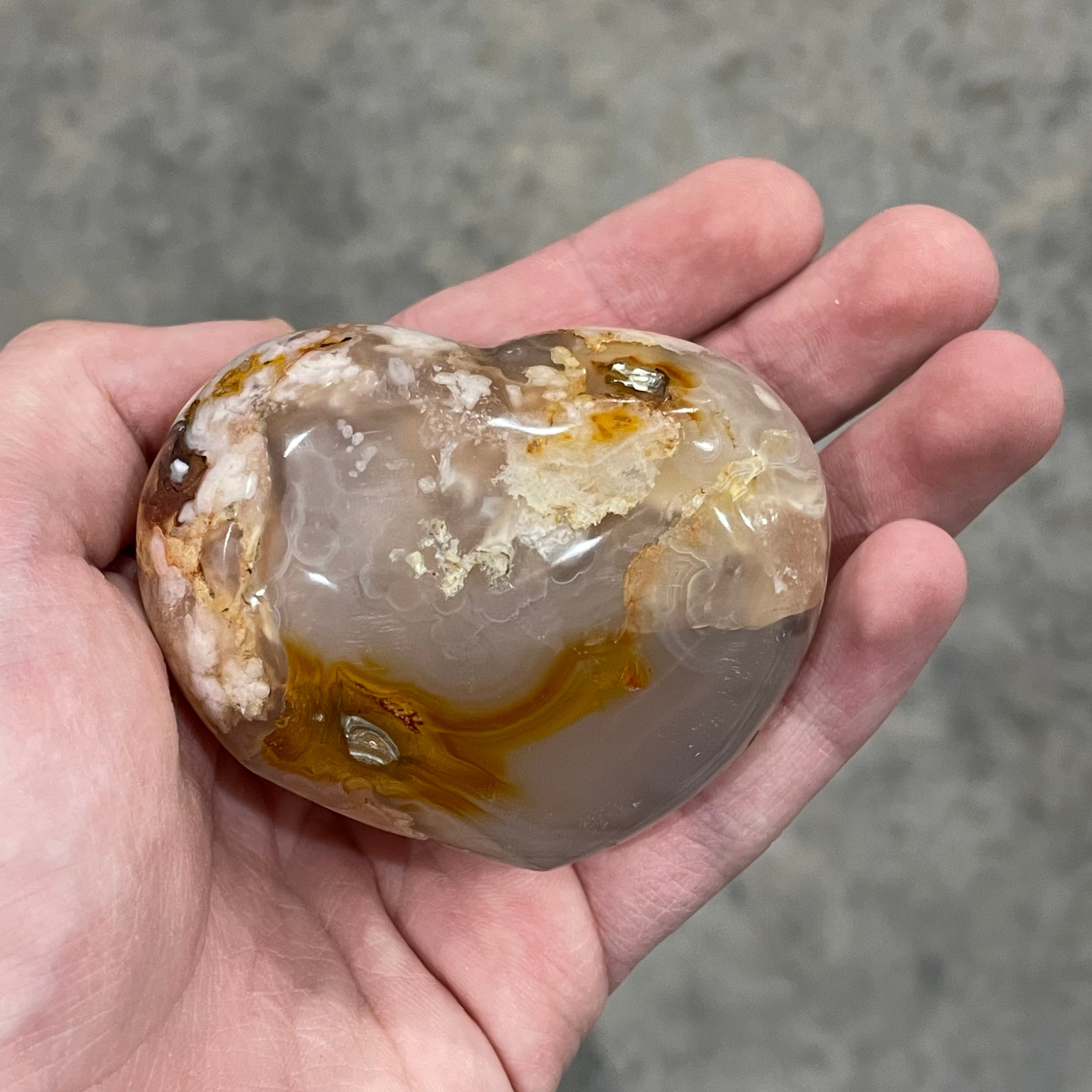 Flower Agate Medium Heart