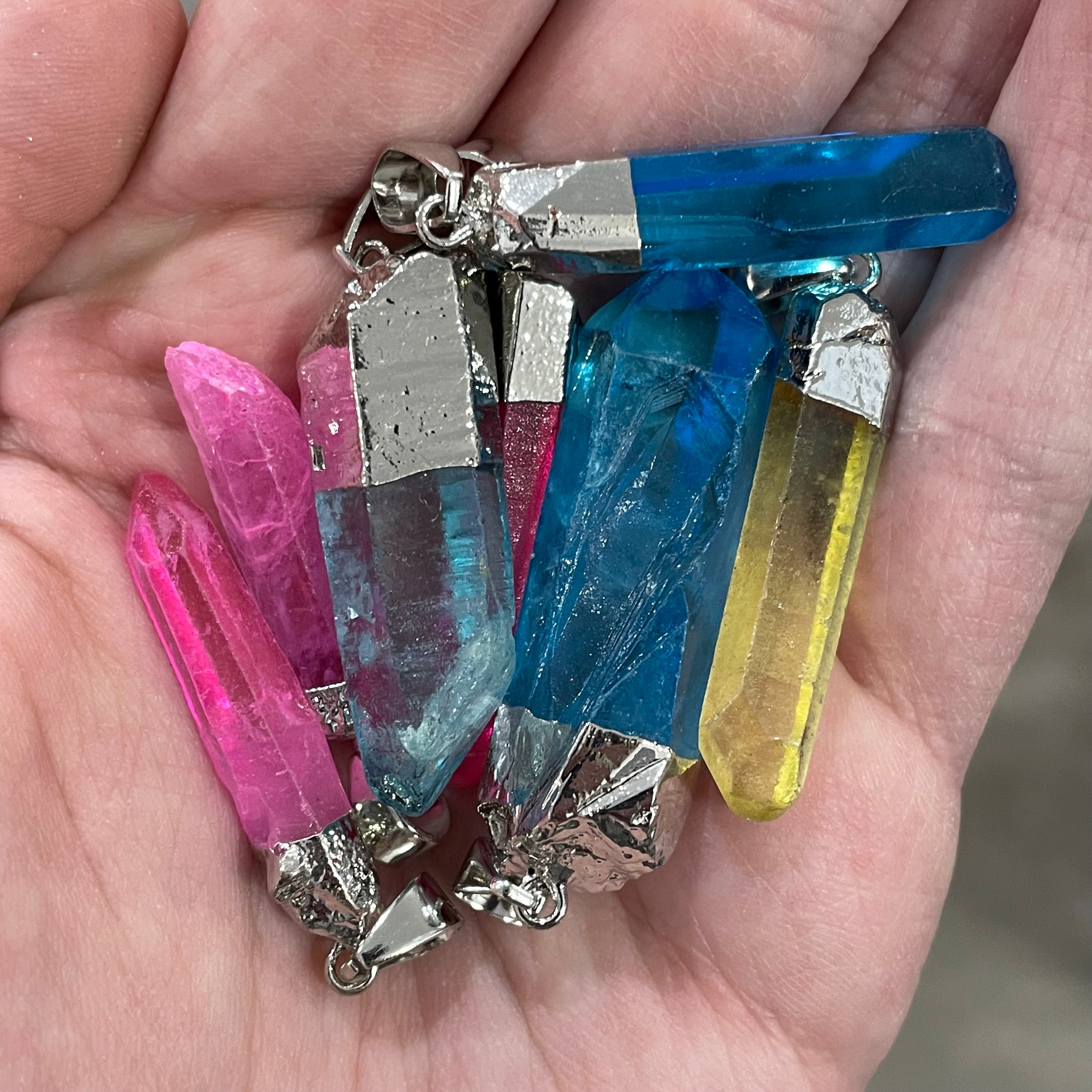 Mixed Color Quartz Pendant Set of 20