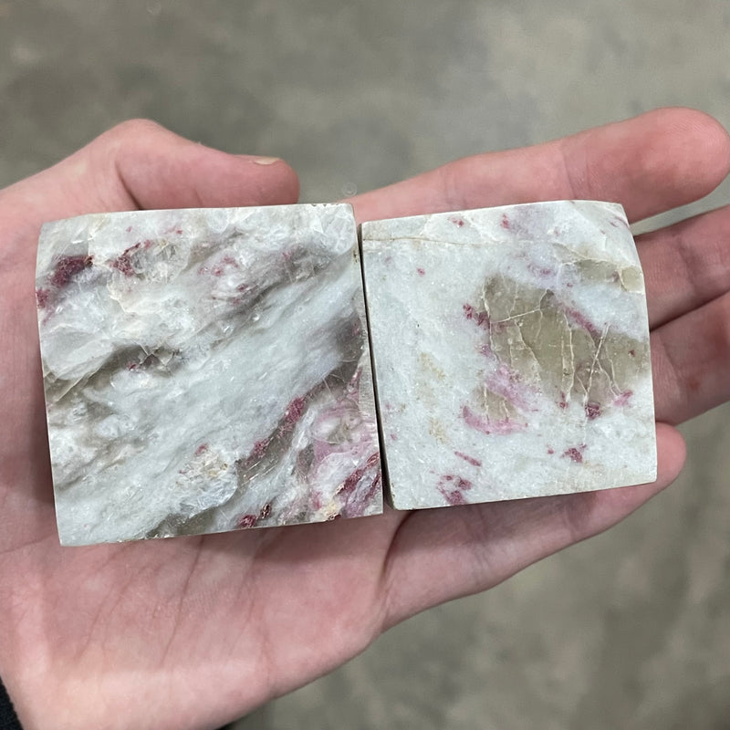 Two Pink Tourmaline Cubes