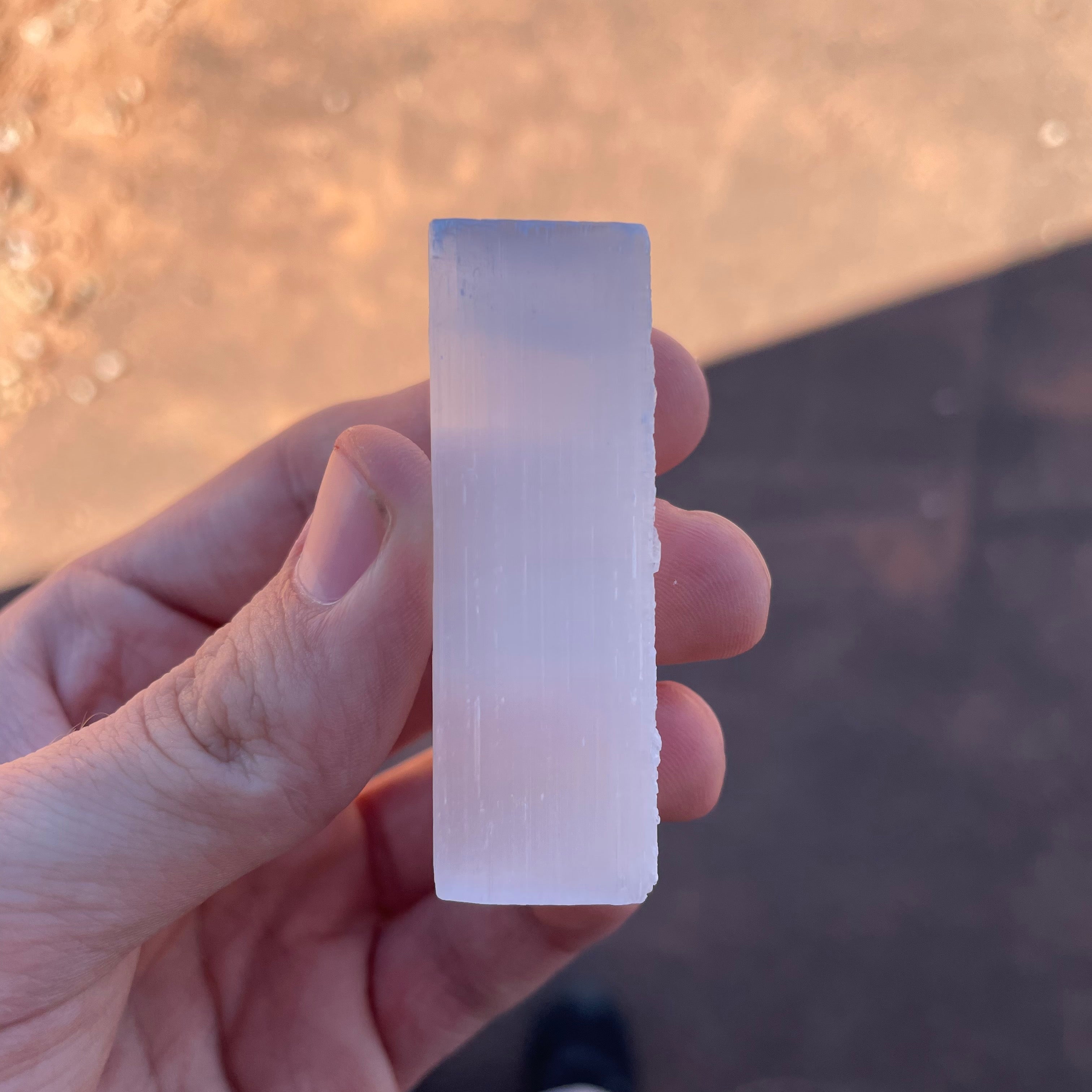 Raw 5cm Selenite Pendant