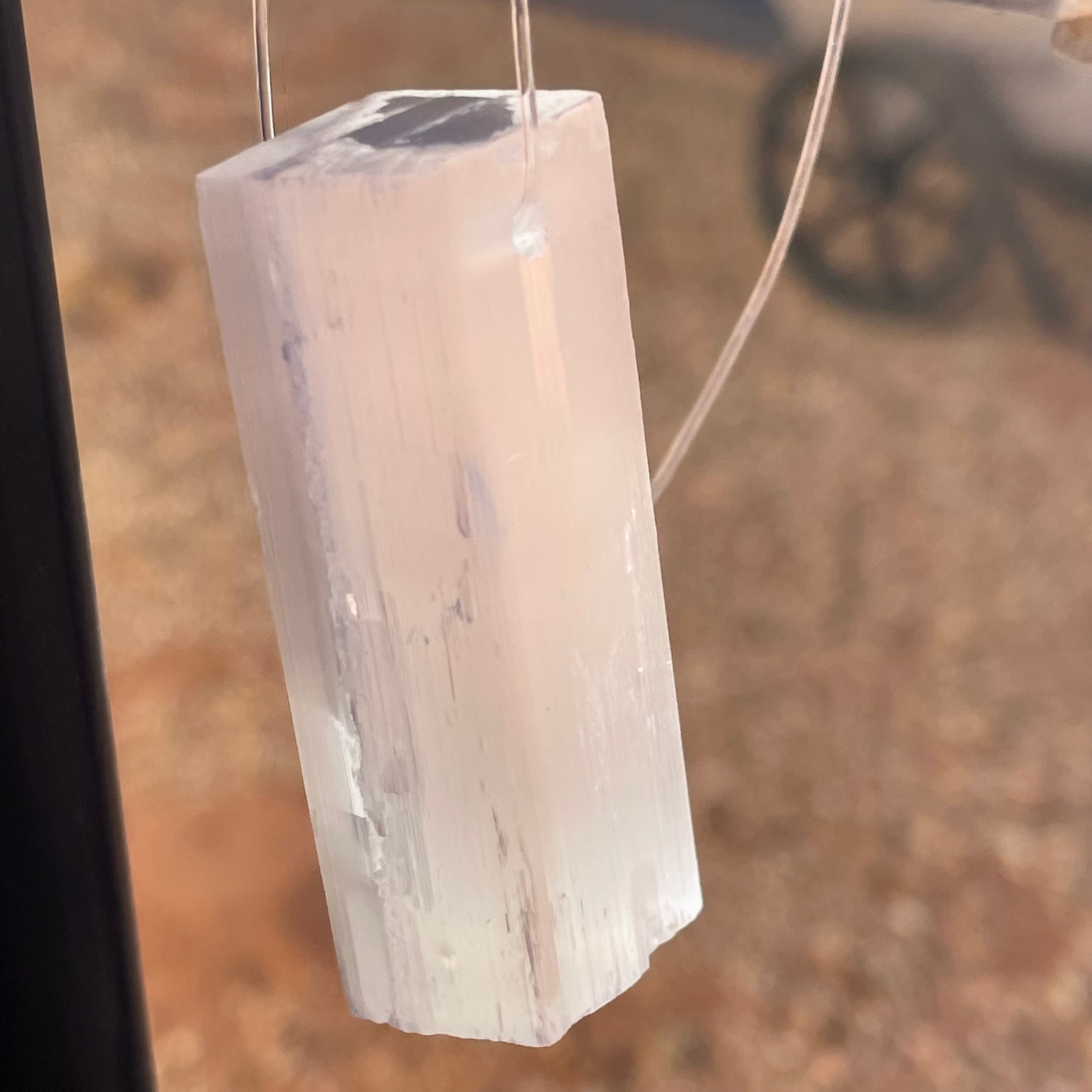 Raw 5cm Selenite Pendant