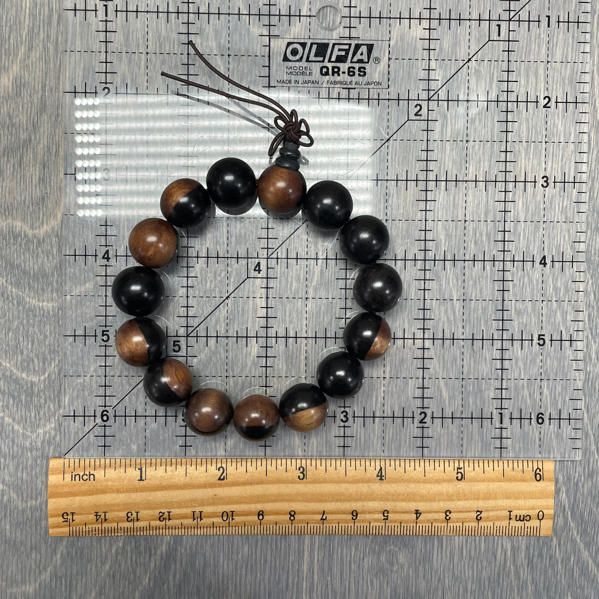 Mala-inspired wood power bead bracelet for bulk jewelry and boutique resale